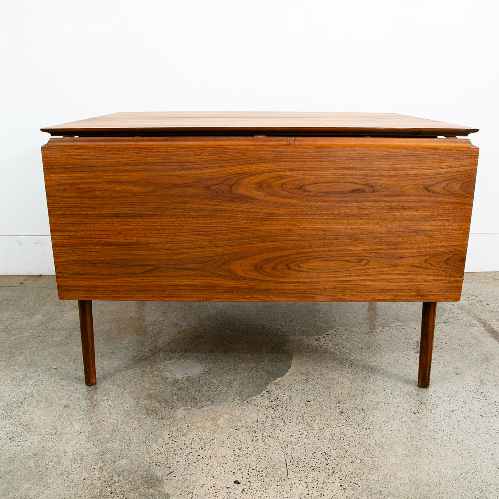 Mid Century Modern Dining Table Drexel Broyhill Drop Leaf Walnut Vintage Mcm 85" - Image 3