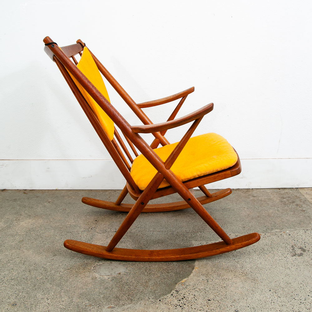 Mid Century Danish Modern Rocking Chair Teak Rocker Frank Reenskaug Bramin Mcm - Image 3