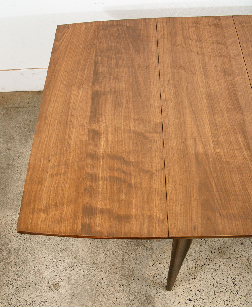 Mid Century Modern Dining Table Broyhill Walnut Drop Leaf x2 Rectangular Mcm 61" - Image 8