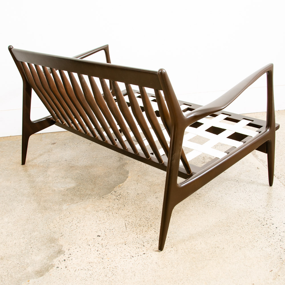 Mid Century Danish Modern Settee Sofa Ib Kofod Larsen Refinished Arm Selig Mcm - Image 4