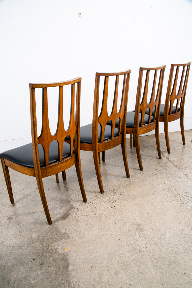 Mid Century Modern Dining Chairs Set 4 Broyhill Brasilia Back Black Lenoir Chair - Image 2