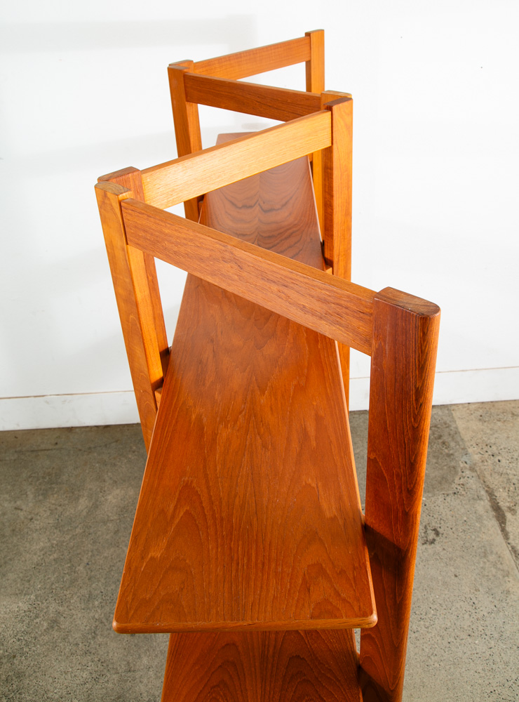 Mid Century Danish Modern Room Divider Wall Unit Solid Teak Wood Free Standing - Image 4