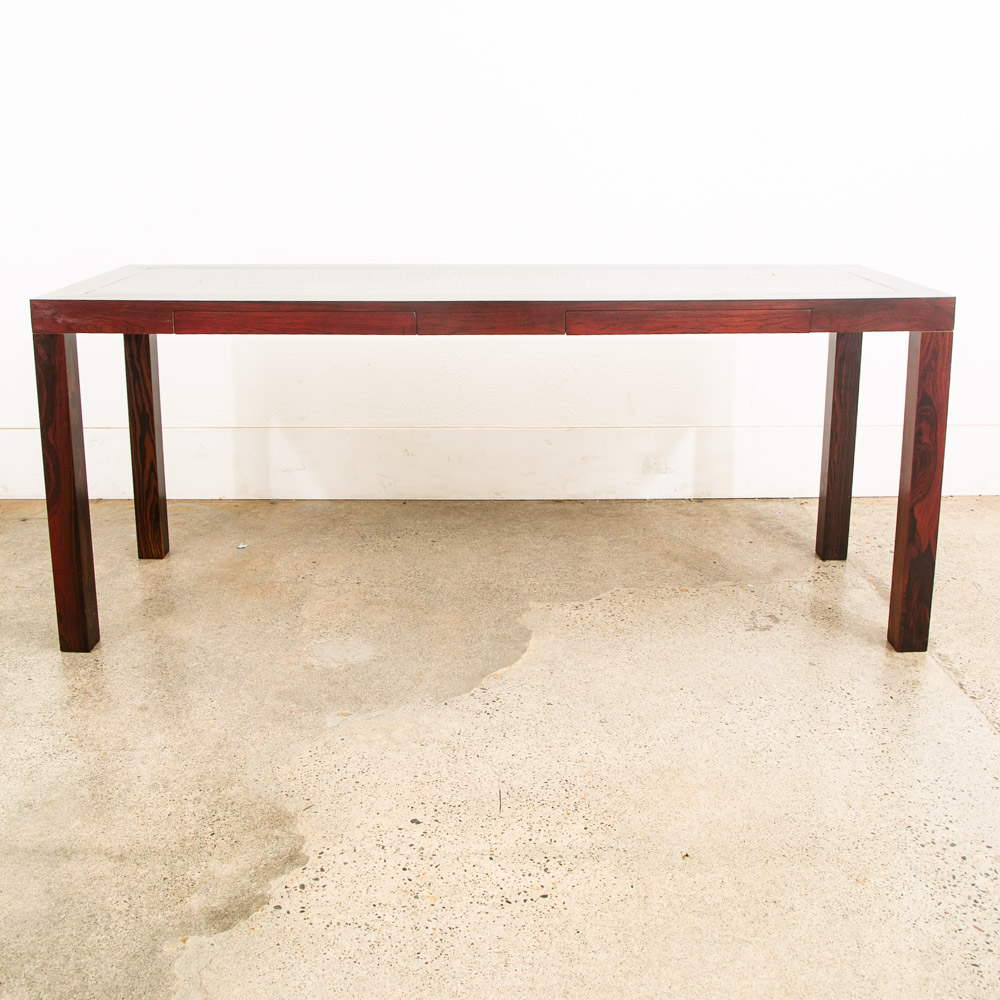 Mid Century Modern Console Table Rosewood Entryway Black Sofa Drawers Vintage - Image 5