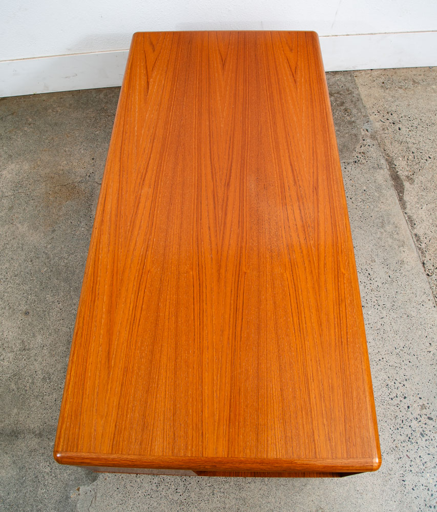 Mid Century Danish Modern Coffee Table Teak 2 Drawers Denmark Vintage Rectangle - Image 10