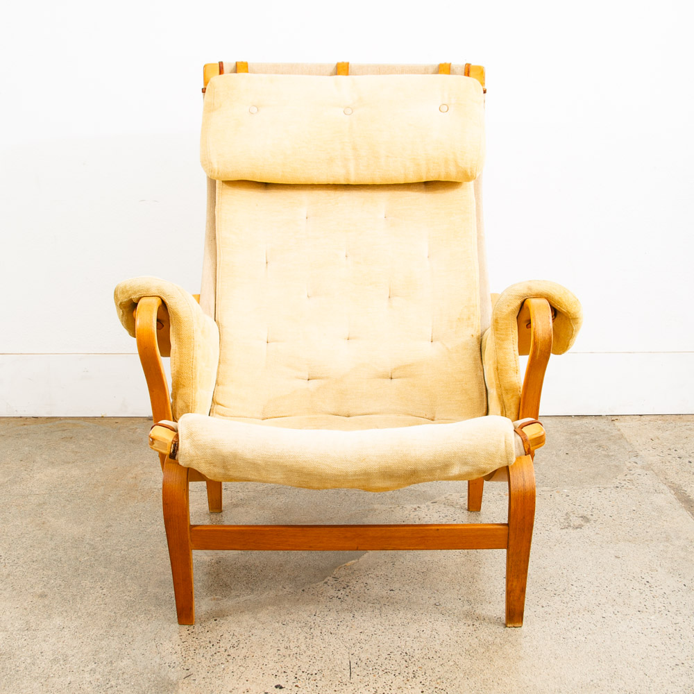 Mid Century Danish Modern Lounge Chair Dux Bruno Mathsson Pernilla Off White Mcm - Image 2