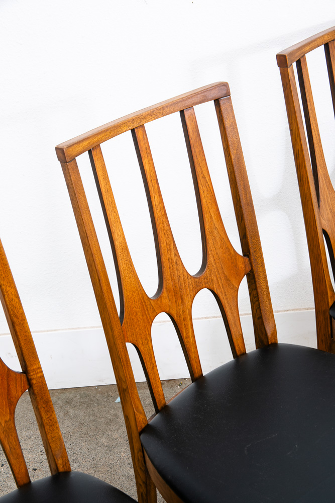 Mid Century Modern Dining Chairs Set 4 Broyhill Brasilia Back Black Lenoir Chair - Image 12