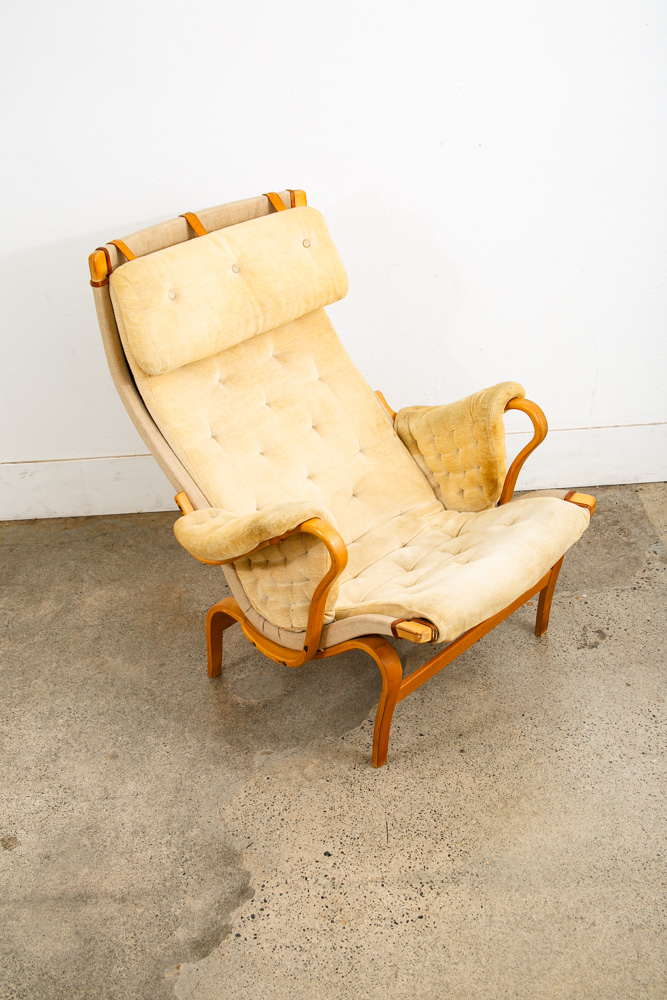 Mid Century Danish Modern Lounge Chair Dux Bruno Mathsson Pernilla Off White Mcm - Image 10