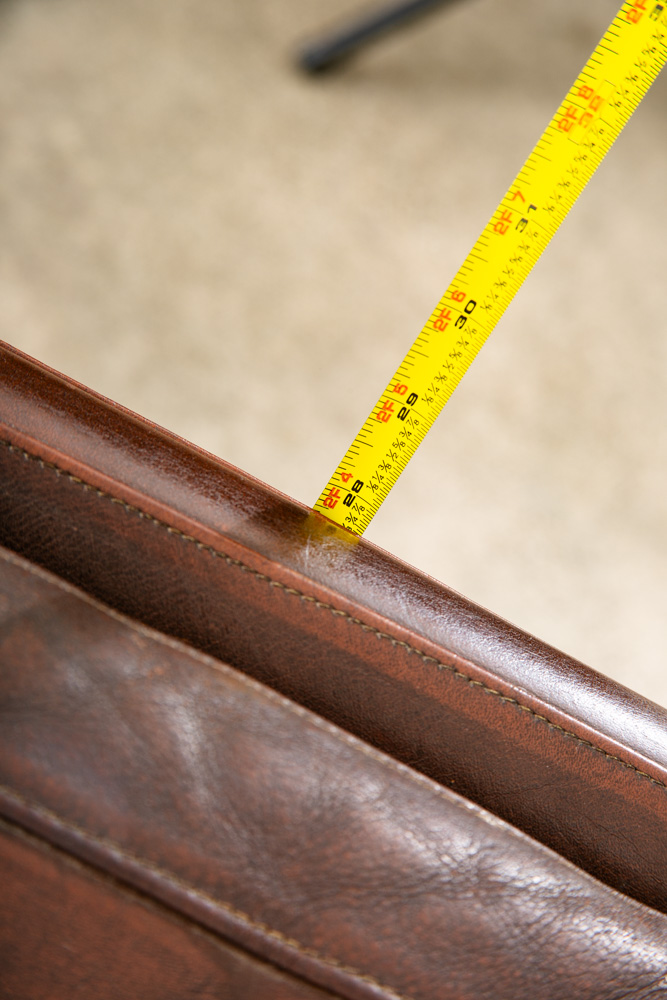 Mid Century Danish Modern Lounge Chair Brown Leather Armchair Legs Denmark Mcm - Image 6