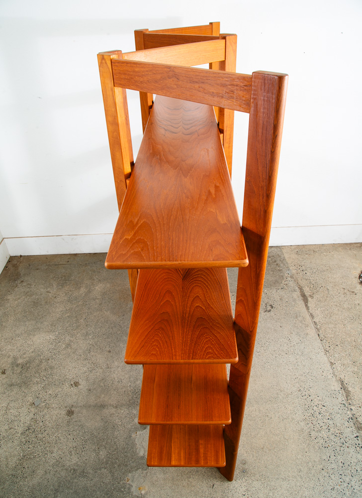 Mid Century Danish Modern Room Divider Wall Unit Solid Teak Wood Free Standing - Image 3