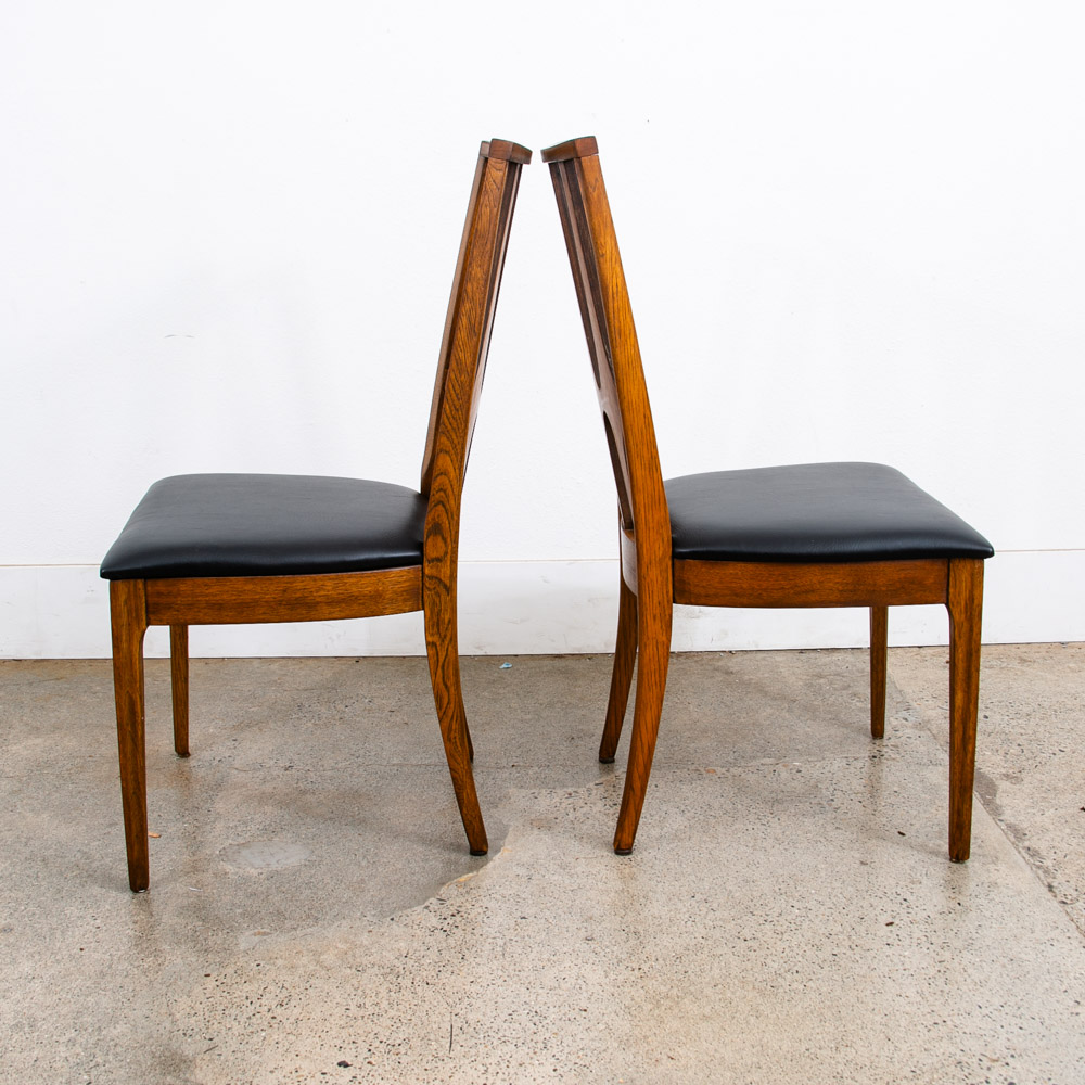 Mid Century Modern Dining Chairs Set 4 Broyhill Brasilia Back Black Lenoir Chair - Image 4