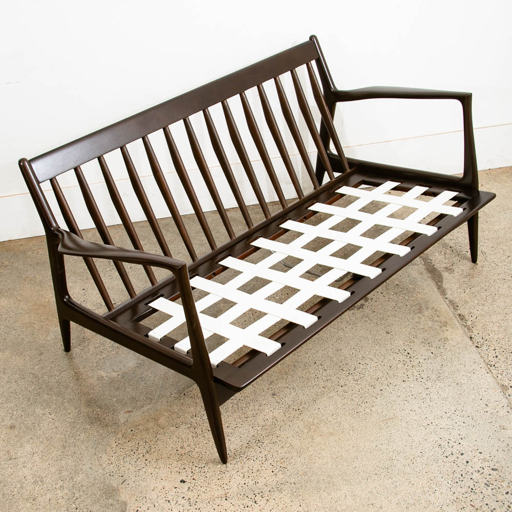 Mid Century Danish Modern Settee Sofa Ib Kofod Larsen Refinished Arm Selig Mcm - Image 5