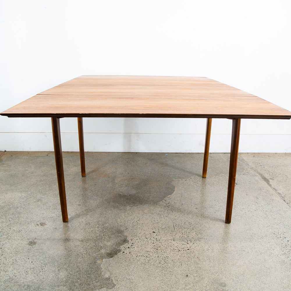 Mid Century Modern Dining Table Drexel Broyhill Drop Leaf Walnut Vintage Mcm 85" - Image 5