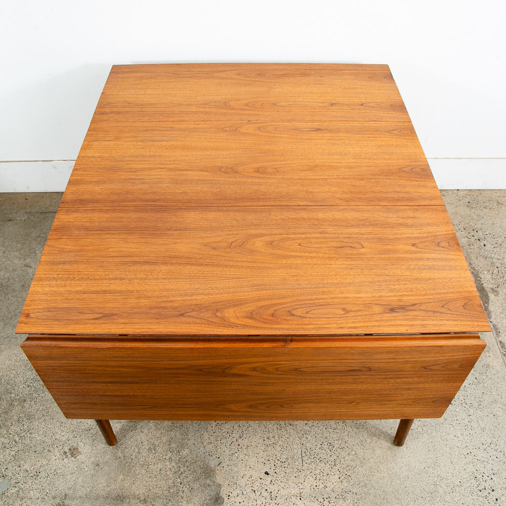 Mid Century Modern Dining Table Drexel Broyhill Drop Leaf Walnut Vintage Mcm 85" - Image 7