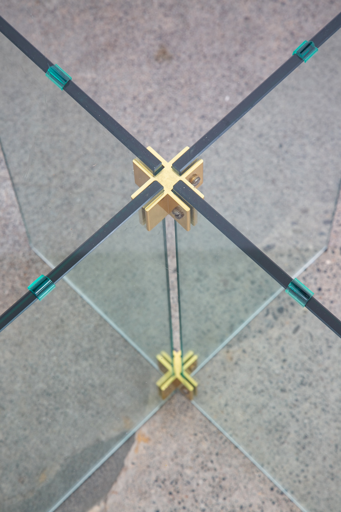 Mid Century Post Modern Side Table Glass Leon Rosen Pace Collection End Brass - Image 11