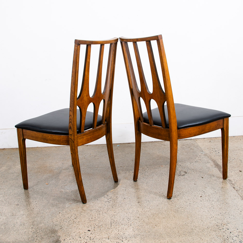 Mid Century Modern Dining Chairs Set 4 Broyhill Brasilia Back Black Lenoir Chair - Image 5