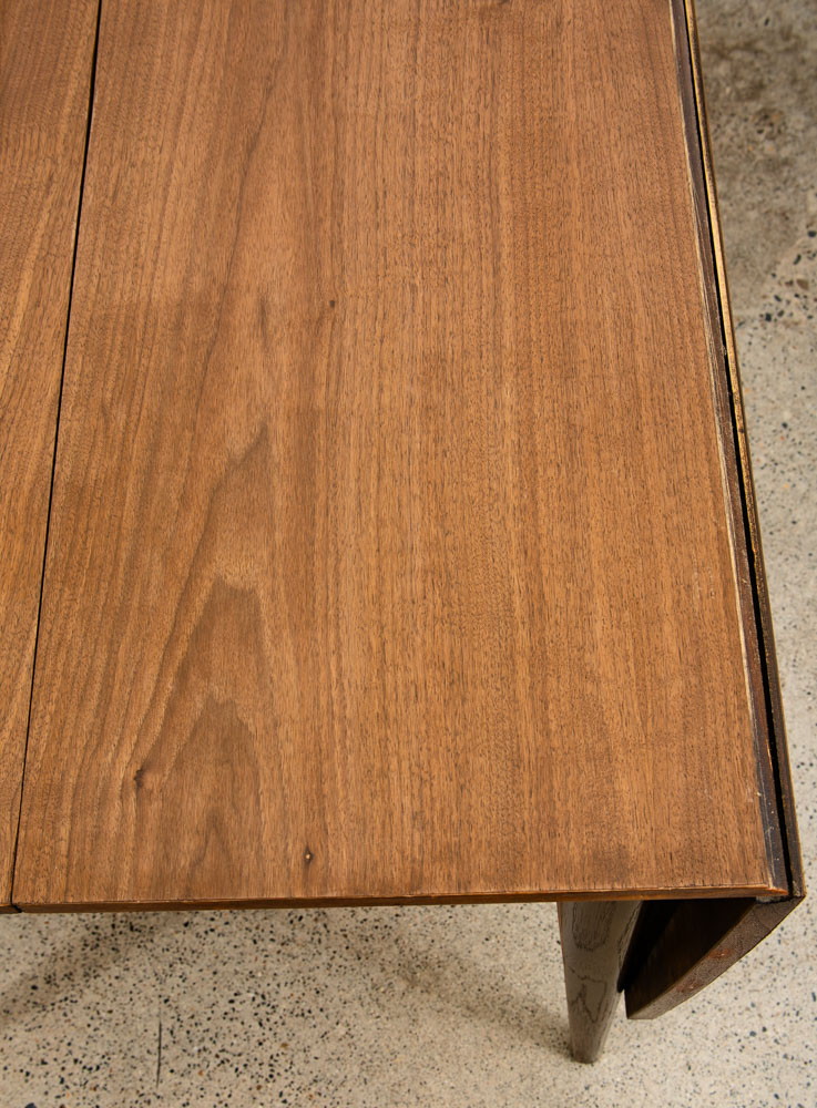 Mid Century Modern Dining Table Broyhill Walnut Drop Leaf x2 Rectangular Mcm 61" - Image 10