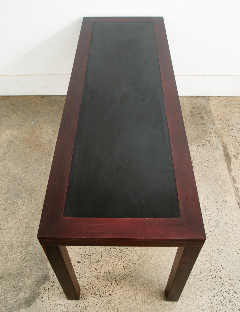 Mid Century Modern Console Table Rosewood Entryway Black Sofa Drawers Vintage - Image 2