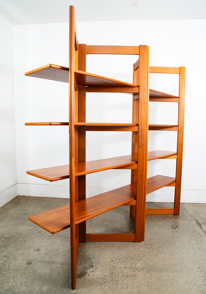 Mid Century Danish Modern Room Divider Wall Unit Solid Teak Wood Free Standing - Image 11