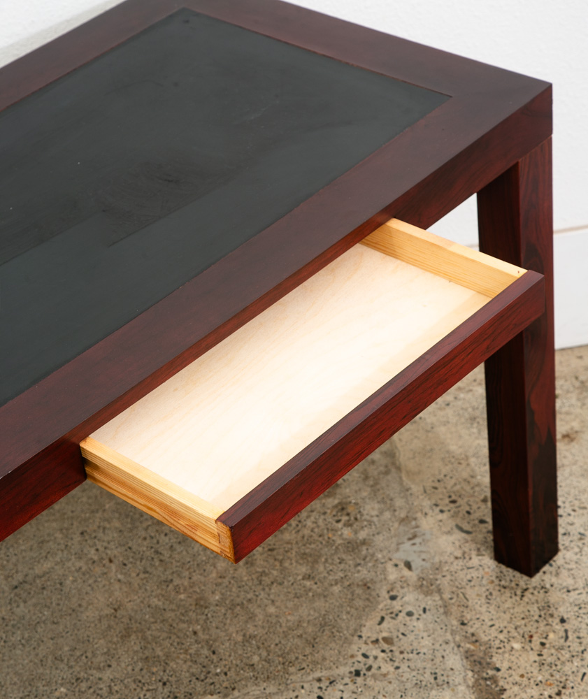 Mid Century Modern Console Table Rosewood Entryway Black Sofa Drawers Vintage - Image 11