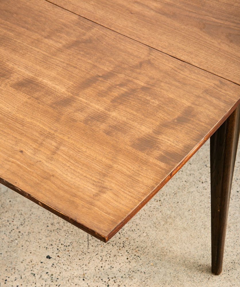 Mid Century Modern Dining Table Broyhill Walnut Drop Leaf x2 Rectangular Mcm 61" - Image 7