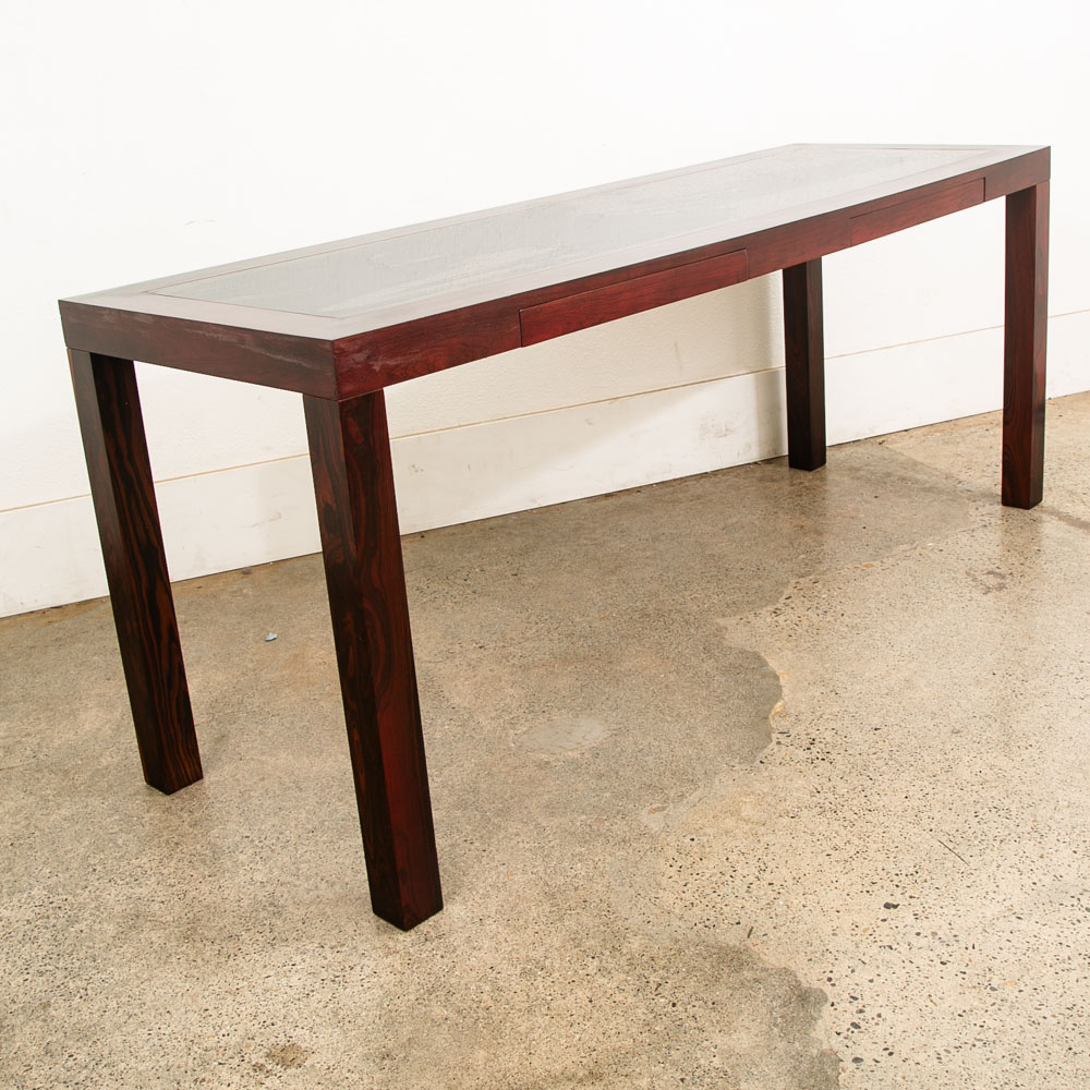 Mid Century Modern Console Table Rosewood Entryway Black Sofa Drawers Vintage - Image 7