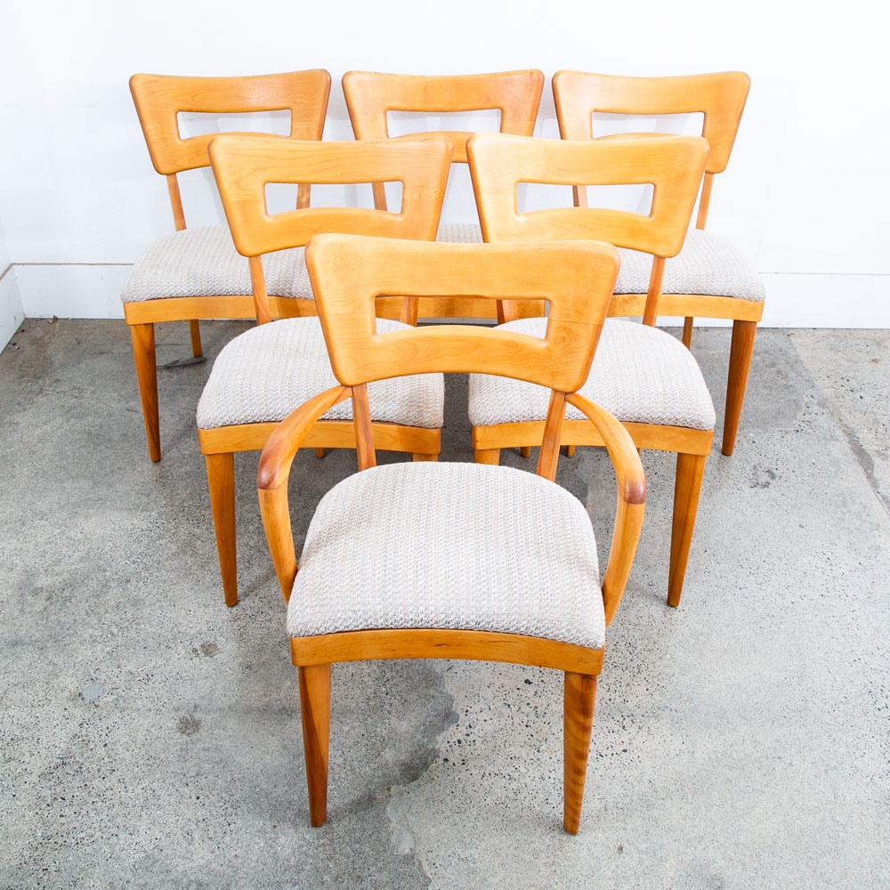 Mid Century Modern Dining Chairs Set 6 Heywood Wakefield Dog Bone Armchair Mcm