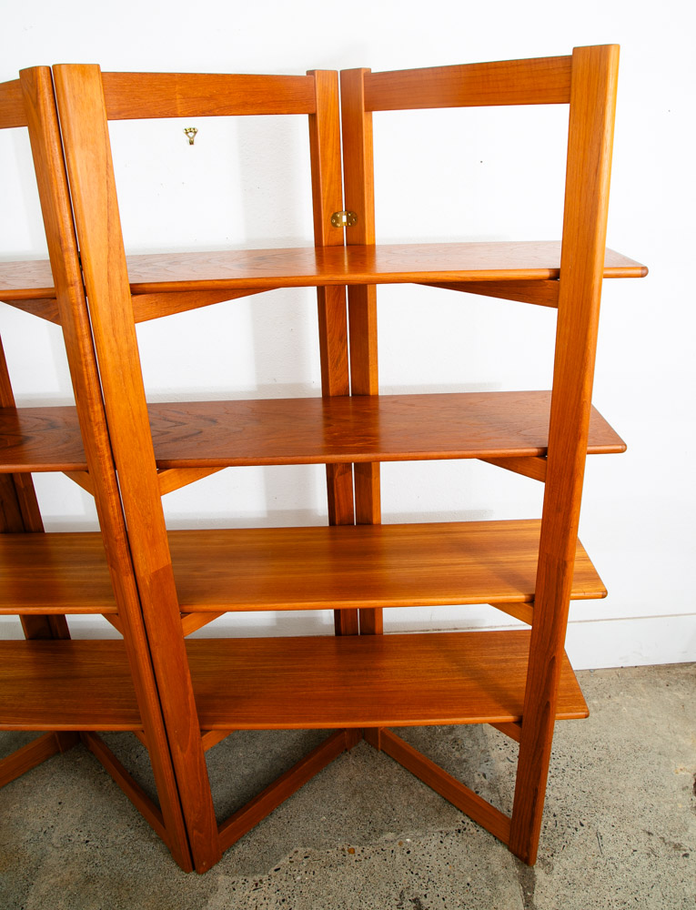 Mid Century Danish Modern Room Divider Wall Unit Solid Teak Wood Free Standing - Image 7