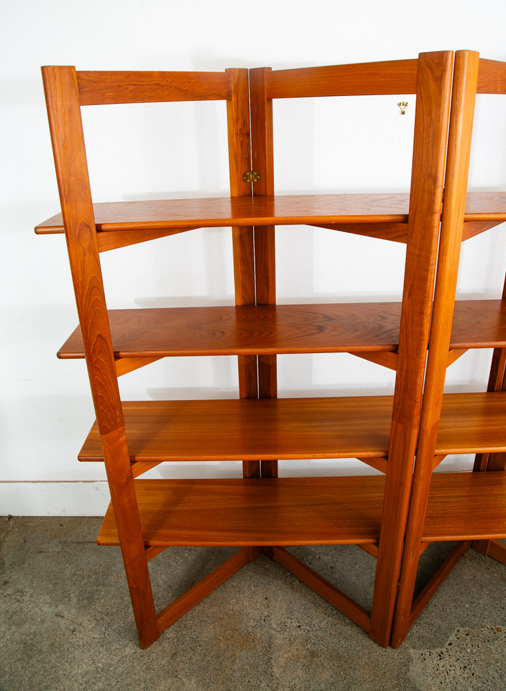 Mid Century Danish Modern Room Divider Wall Unit Solid Teak Wood Free Standing - Image 10