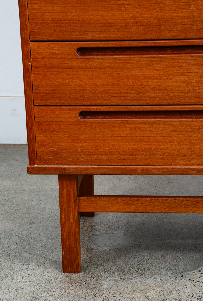 Mid Century Danish Modern Dresser Highboy 6 Drawer Teak Denmark Mobler Vintage - Image 9