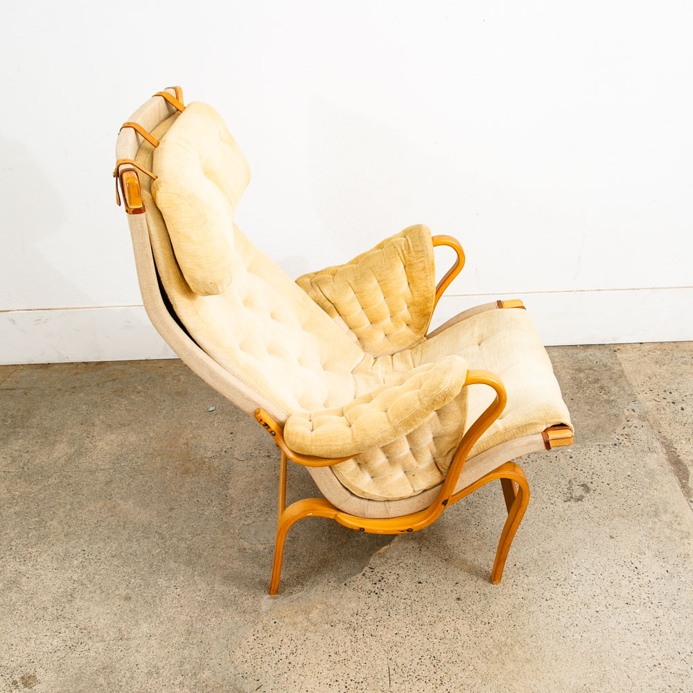 Mid Century Danish Modern Lounge Chair Dux Bruno Mathsson Pernilla Off White Mcm - Image 5