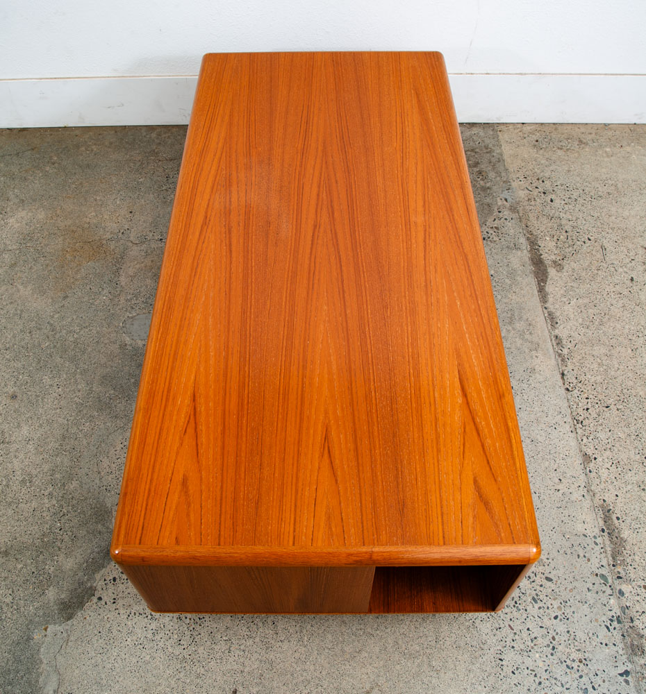 Mid Century Danish Modern Coffee Table Teak 2 Drawers Denmark Vintage Rectangle - Image 5