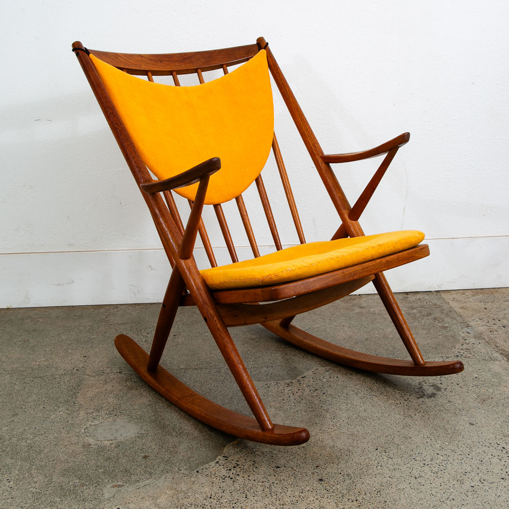 Mid Century Danish Modern Rocking Chair Teak Rocker Frank Reenskaug Bramin Mcm - Image 8