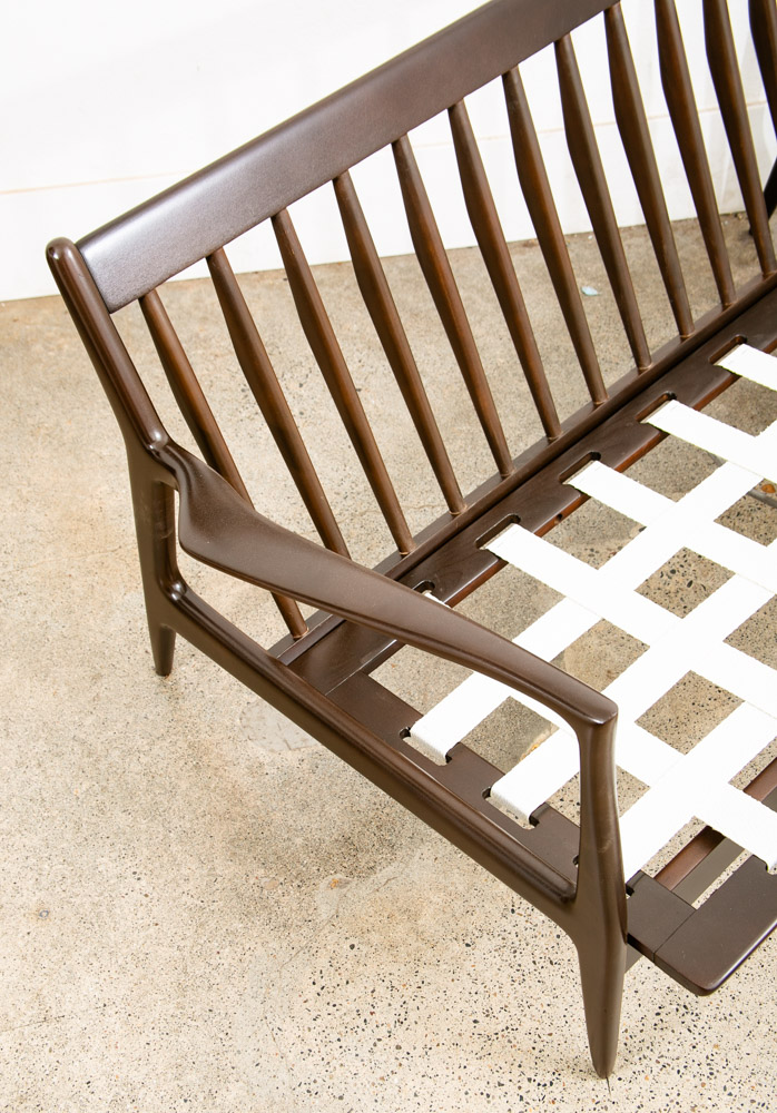 Mid Century Danish Modern Settee Sofa Ib Kofod Larsen Refinished Arm Selig Mcm - Image 9