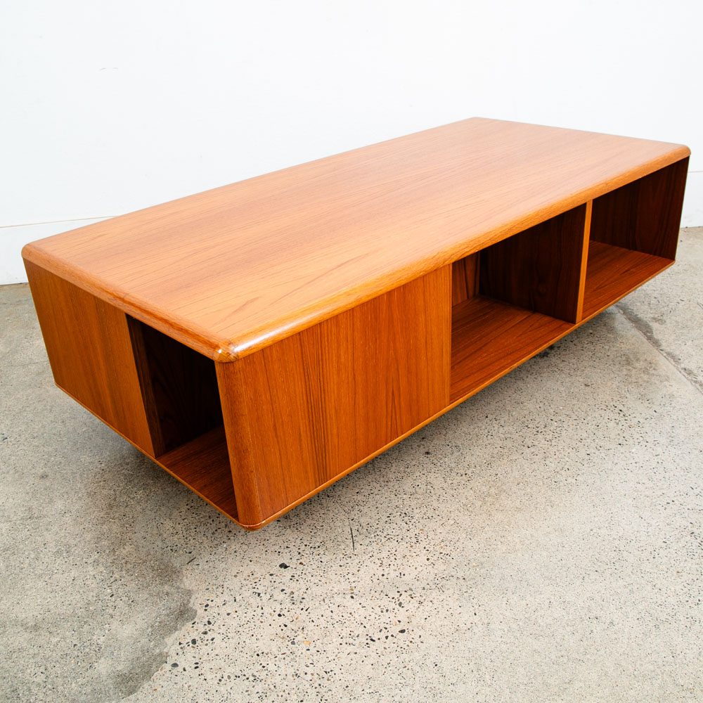 Mid Century Danish Modern Coffee Table Teak 2 Drawers Denmark Vintage Rectangle