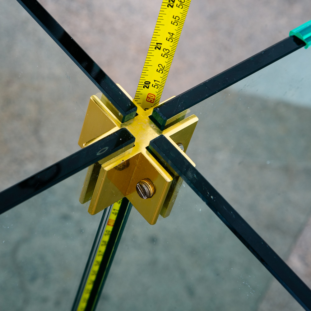 Mid Century Post Modern Side Table Glass Leon Rosen Pace Collection End Brass - Image 12