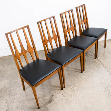 Mid Century Modern Dining Chairs Set 4 Broyhill Brasilia Back Black Lenoir Chair