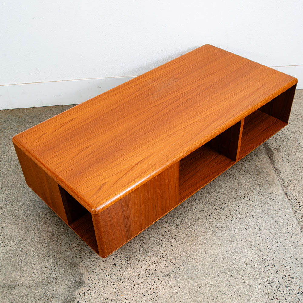 Mid Century Danish Modern Coffee Table Teak 2 Drawers Denmark Vintage Rectangle - Image 12