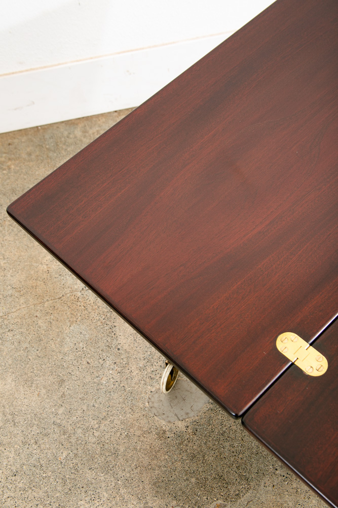 Mid Century Danish Modern Serving Cart Ole Wanscher Mahogany Bar Tray Trolley NM - Image 10