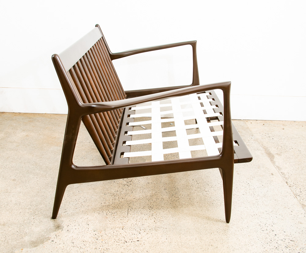 Mid Century Danish Modern Settee Sofa Ib Kofod Larsen Refinished Arm Selig Mcm - Image 2