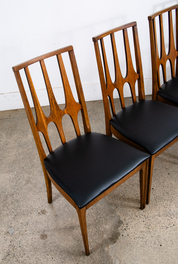 Mid Century Modern Dining Chairs Set 4 Broyhill Brasilia Back Black Lenoir Chair - Image 10