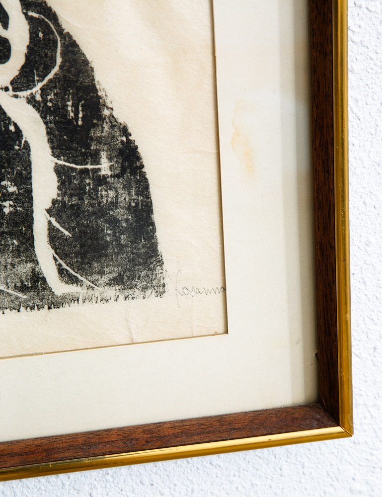 Mid Century Modern Art Print Figure Portrait Black White Sign Signed Mcm Wall - Image 7