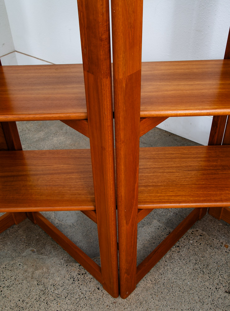 Mid Century Danish Modern Room Divider Wall Unit Solid Teak Wood Free Standing - Image 6