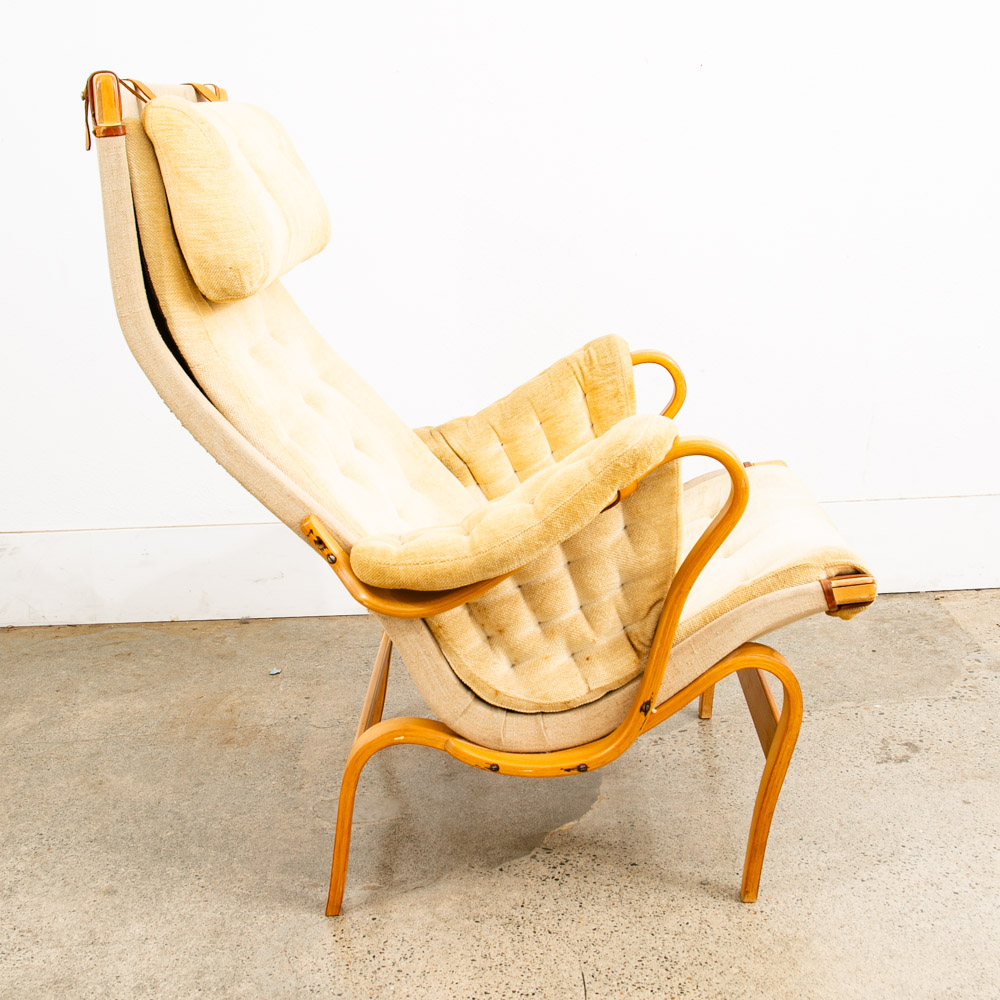 Mid Century Danish Modern Lounge Chair Dux Bruno Mathsson Pernilla Off White Mcm - Image 3