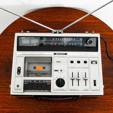 Vintage Tape Player Sony CF-610 Recorder Deck Console Stereo AM / FM Case Black