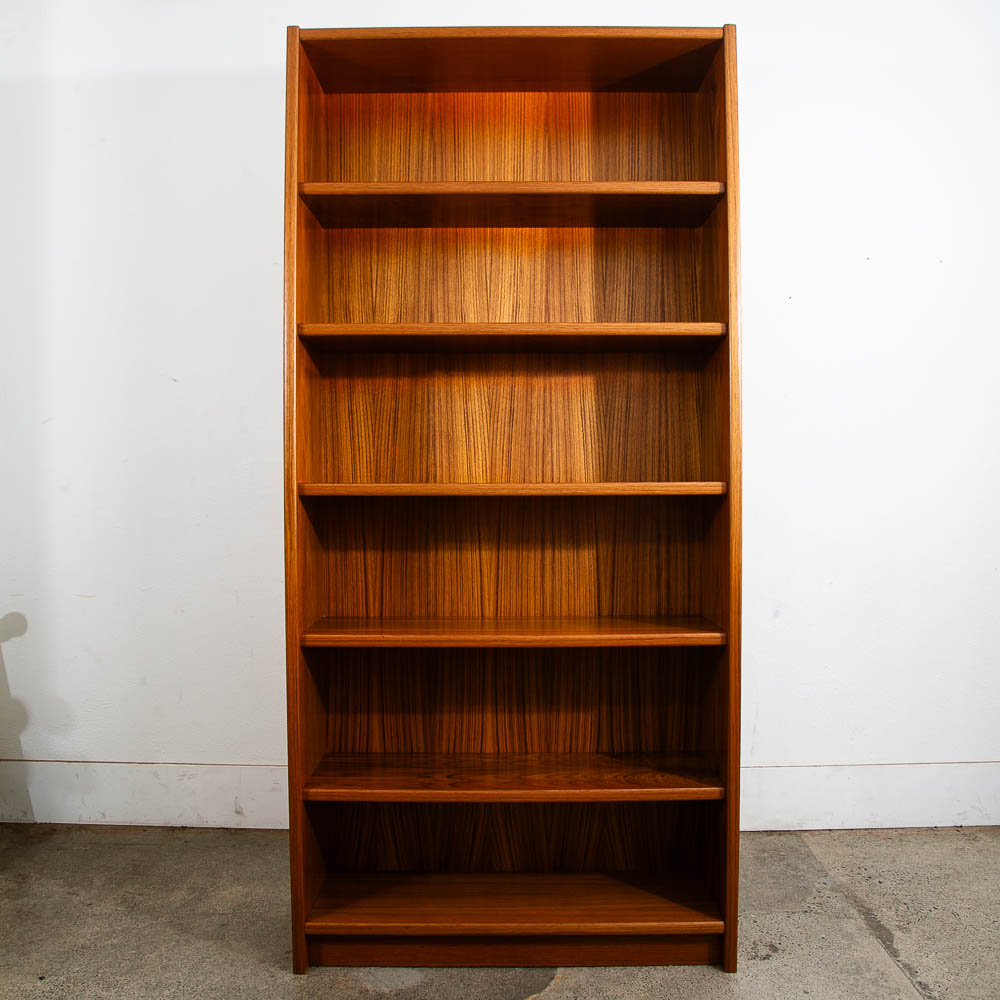 Mid Century Danish Modern Bookshelf Tall Teak Wood Shelving 6 Shelf 36" Wide Mcm - Image 6