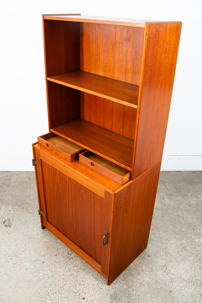 Mid Century Danish Modern Bookshelf Cabinet Teak Shelves Lyby Denmark 27.5" - Image 9