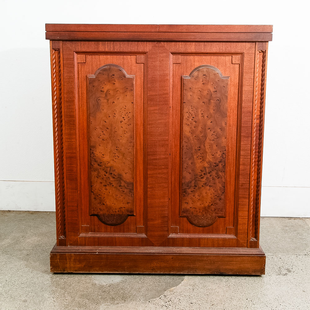 Mid Century Modern Cabinet Custom Bar Liquor Teak Marble Expanding Doors Wine - Image 8