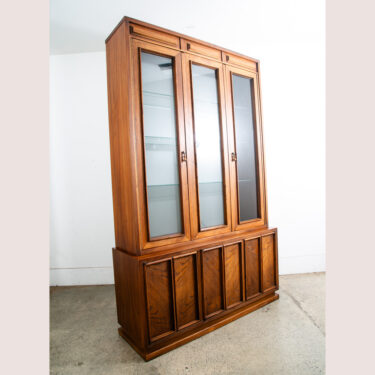 Mid Century Modern Credenza Display Cabinet Hutch American of Martinsville Glass