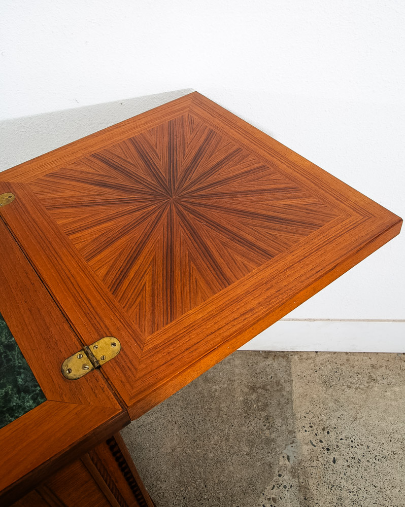 Mid Century Modern Cabinet Custom Bar Liquor Teak Marble Expanding Doors Wine - Image 5