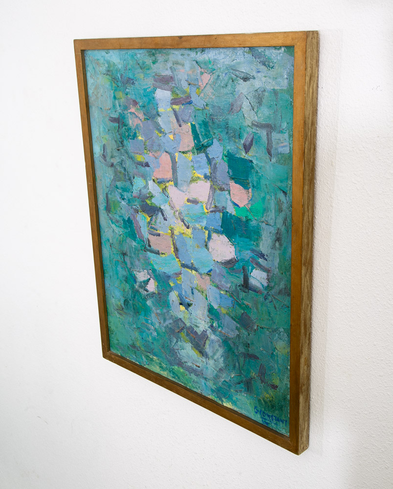 Mid Century Modern Oil Painting George Constant Art Abstract Original Signed '60 - Image 3